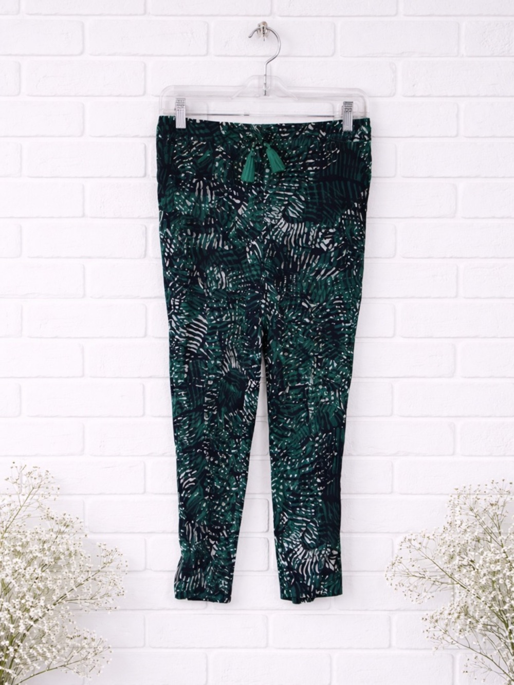 Boden Bembridge Trousers In Green Leaf Print Size 6p
